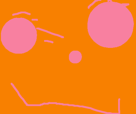 Tux Paint drawing: 'Orange Face'