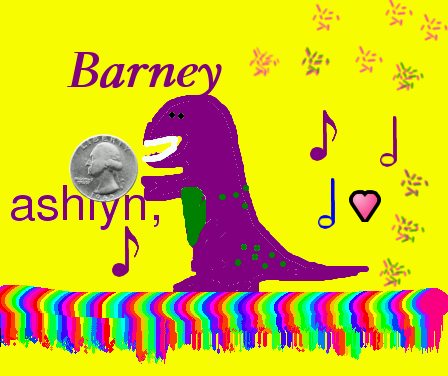Tux Paint drawing: 'Barney Dinosaur #1'