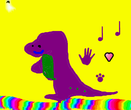 Tux Paint drawing: 'Barney Dinosaur #2'