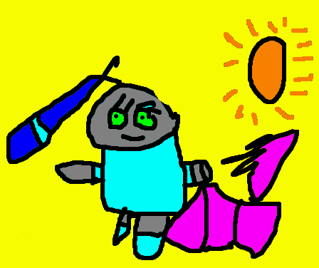 Tux Paint drawing: 'Sunny day'