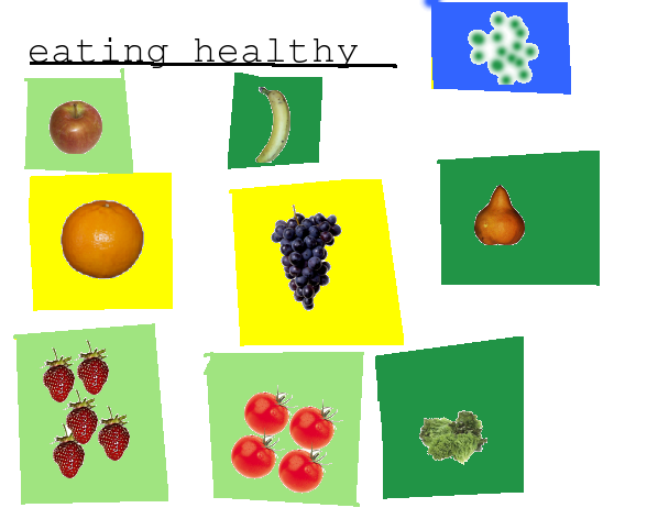 Tux Paint drawing: 'Eating Healthy'