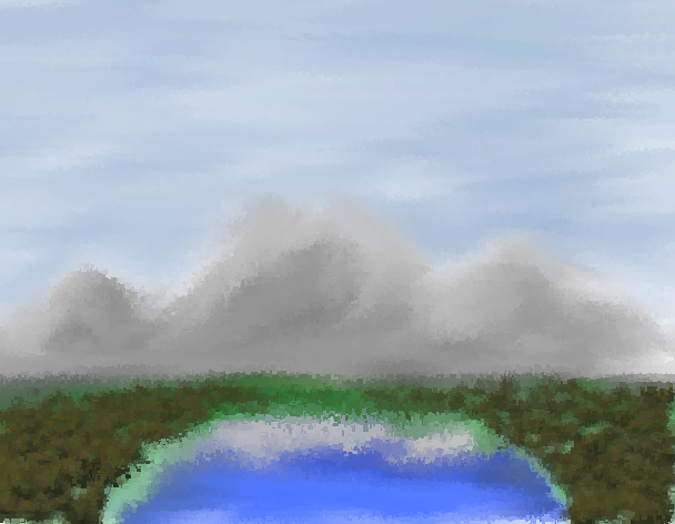 Tux Paint drawing: 'Mountains'