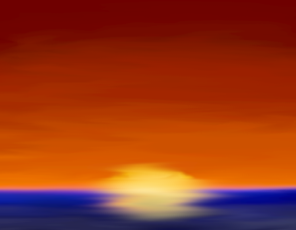 Tux Paint drawing: 'Sunset'