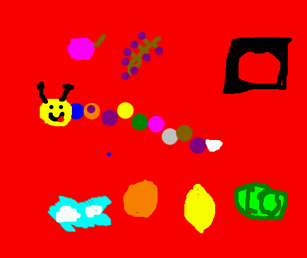 Tux Paint drawing: 'Raupenfutter'