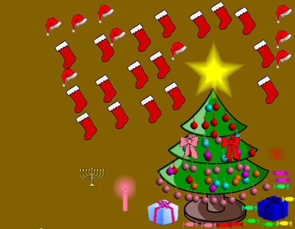 Tux Paint drawing: 'Christmas Stockings'