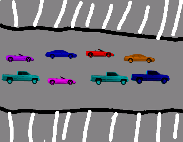 Tux Paint drawing: 'Highway'