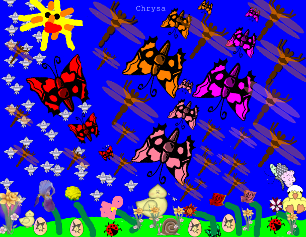 Tux Paint drawing: 'Bugs'