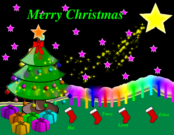 Tux Paint drawing: 'Merry Christmas'