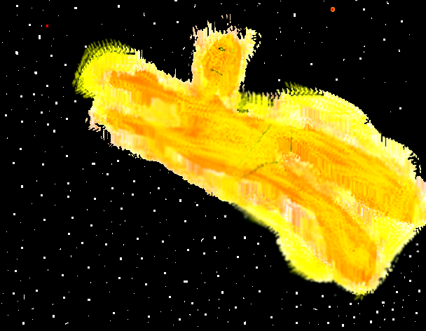 Tux Paint drawing: 'Human Torch'