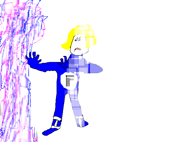 Tux Paint drawing: 'Invisible Woman'