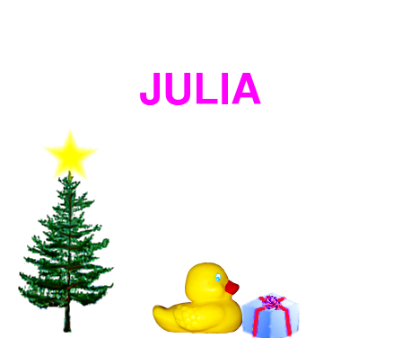 Tux Paint drawing: 'Duck and Xmas Tree'