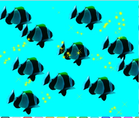 Tux Paint drawing: 'Fishes'
