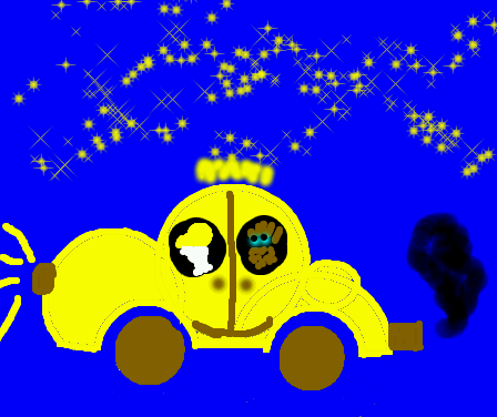 Tux Paint drawing: 'Coming Home'