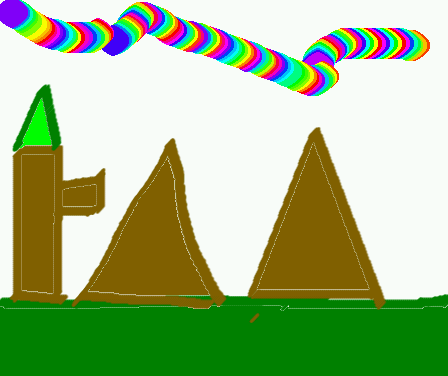 Tux Paint drawing: 'Mountains'