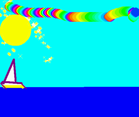 Tux Paint drawing: 'Sailboat'