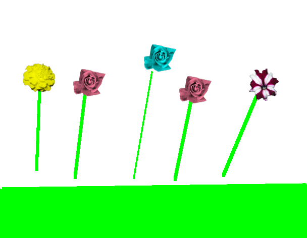 Tux Paint drawing: 'Flowerbed'