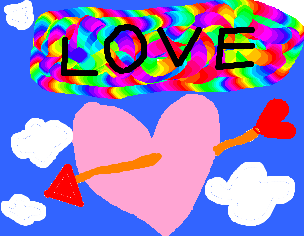 Tux Paint drawing: 'LOVE'