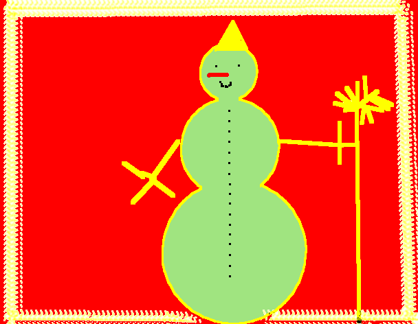 Tux Paint drawing: 'Snowman'