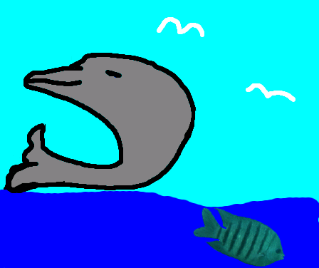 Tux Paint drawing: 'Dolphin'