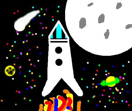 Tux Paint drawing: 'Space'