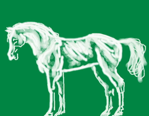 Tux Paint drawing: 'White Stallion'