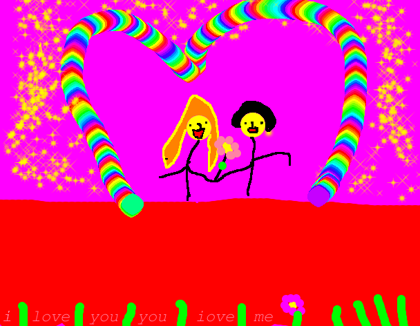Tux Paint drawing: 'i love you'